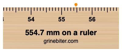554.7 mm on a ruler Where is 554.7 millimeters on a ruler