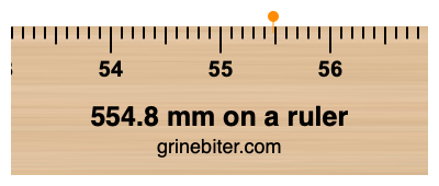 554.8 mm on a ruler Where is 554.8 millimeters on a ruler