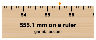 Where is 555.1 millimeters on a ruler