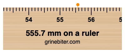 555.7 mm on a ruler Where is 555.7 millimeters on a ruler