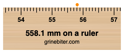 Where is 558.1 millimeters on a ruler