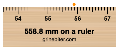 Where is 558.8 millimeters on a ruler