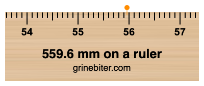 Where is 559.6 millimeters on a ruler