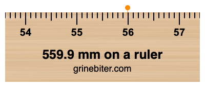 Where is 559.9 millimeters on a ruler
