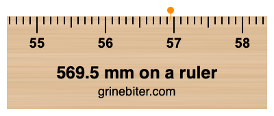 569.5 mm on a ruler Where is 569.5 millimeters on a ruler