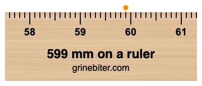 Where is 599 millimeters on a ruler