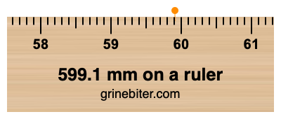 599.1 mm on a ruler Where is 599.1 millimeters on a ruler