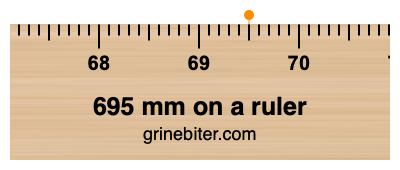 695 mm on a ruler Where is 695 millimeters on a ruler