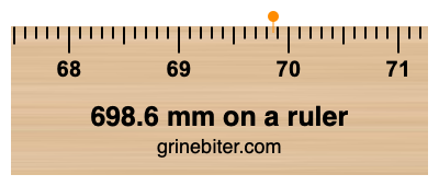 698.6 mm on a ruler Where is 698.6 millimeters on a ruler