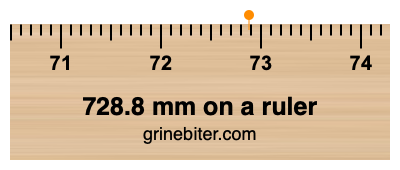Where is 728.8 millimeters on a ruler
