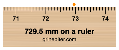 Where is 729.5 millimeters on a ruler