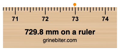 Where is 729.8 millimeters on a ruler