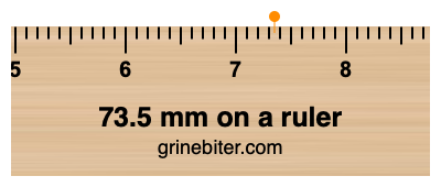 73.5 mm on a ruler Where is 73.5 millimeters on a ruler