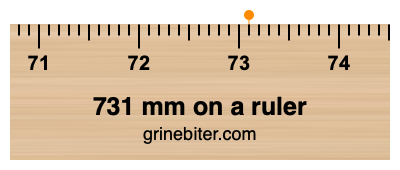 Where is 731 millimeters on a ruler