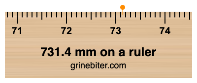 Where is 731.4 millimeters on a ruler