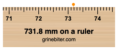 Where is 731.8 millimeters on a ruler