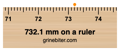 Where is 732.1 millimeters on a ruler