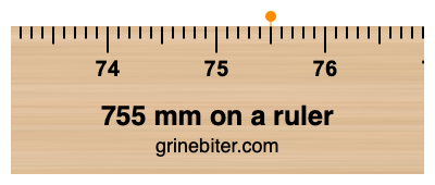 755 mm on a ruler Where is 755 millimeters on a ruler