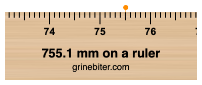 755.1 mm on a ruler Where is 755.1 millimeters on a ruler