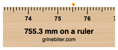 755.3 mm on a ruler Where is 755.3 millimeters on a ruler