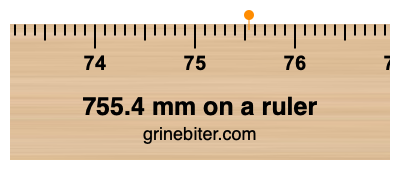 755.4 mm on a ruler Where is 755.4 millimeters on a ruler