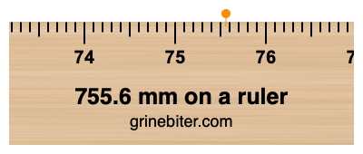 755.6 mm on a ruler Where is 755.6 millimeters on a ruler