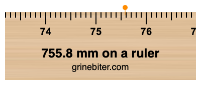 755.8 mm on a ruler Where is 755.8 millimeters on a ruler