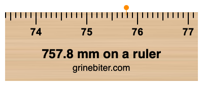 757.8 mm on a ruler Where is 757.8 millimeters on a ruler