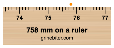 758 mm on a ruler Where is 758 millimeters on a ruler