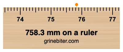 Where is 758.3 millimeters on a ruler