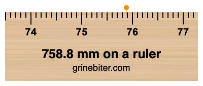 758.8 mm on a ruler Where is 758.8 millimeters on a ruler
