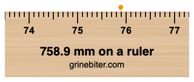758.9 mm on a ruler Where is 758.9 millimeters on a ruler