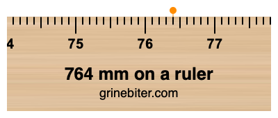Where is 764 millimeters on a ruler