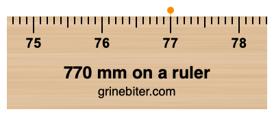 770 mm on a ruler Where is 770 millimeters on a ruler