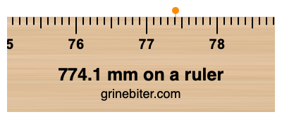 Where is 774.1 millimeters on a ruler