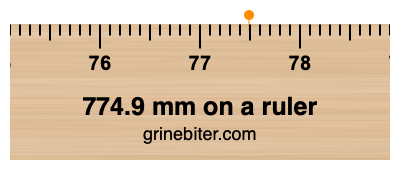 Where is 774.9 millimeters on a ruler