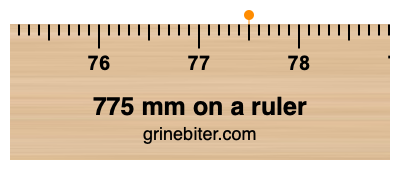 Where is 775 millimeters on a ruler