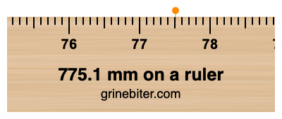 Where is 775.1 millimeters on a ruler