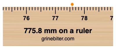 Where is 775.8 millimeters on a ruler
