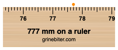 Where is 777 millimeters on a ruler