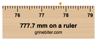 Where is 777.7 millimeters on a ruler