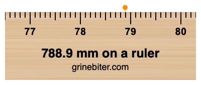 Where is 788.9 millimeters on a ruler