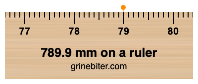 Where is 789.9 millimeters on a ruler