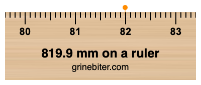 Where is 819.9 millimeters on a ruler