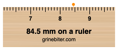 84.5 mm on a ruler Where is 84.5 millimeters on a ruler