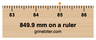 Where is 849.9 millimeters on a ruler