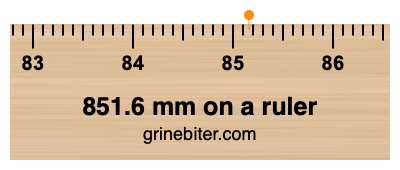 Where is 851.6 millimeters on a ruler