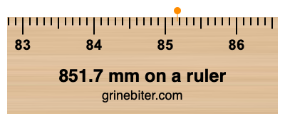 851.7 mm on a ruler Where is 851.7 millimeters on a ruler
