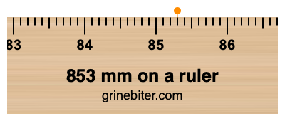 Where is 853 millimeters on a ruler