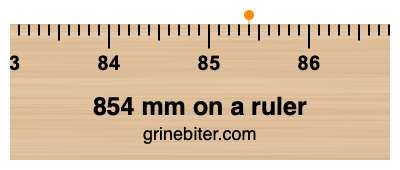 Where is 854 millimeters on a ruler
